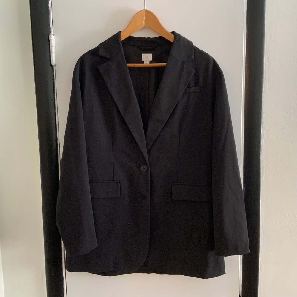 A New Day Black Classic One-Button Blazer Size Small